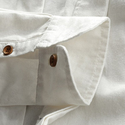 Herrenhemd – bequem – langärmlig – japanisches Hemd – Hemd mit Knöpfen-Chaps Herrenmode