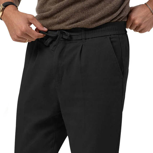 Herrenhosen | Business Casual | Elastischer Bund | Leinenhosen | Slack-Hosen-Chaps Herrenmode