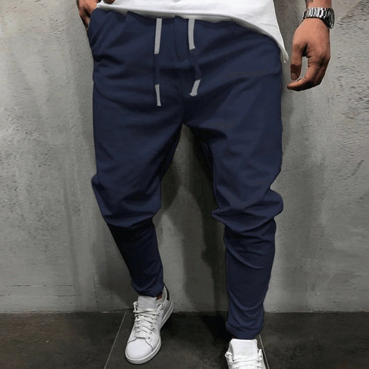 Herrenhosen | Drawstring | Bequem | Baggy Pants | Jogger-Dunkelblau-S-Chaps Herrenmode