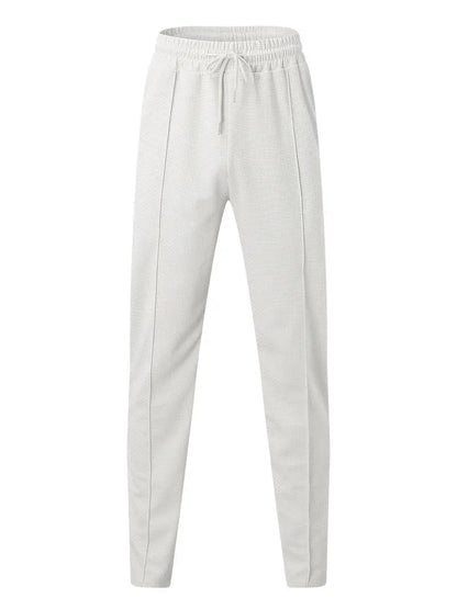 Herrenhosen - Elastischer Bund - Kordelzug - Slim Fit Jogger - Waffelhosen-Chaps Herrenmode