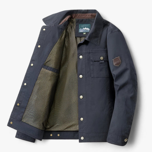 Herrenjacke | Bomberjacke | Jacke mit Knöpfen | Cargojacke | Herbstjacke-Blau-XXS-Chaps Herrenmode