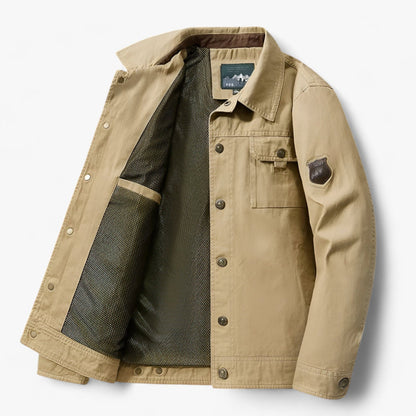 Herrenjacke | Bomberjacke | Jacke mit Knöpfen | Cargojacke | Herbstjacke-Khaki-XXS-Chaps Herrenmode
