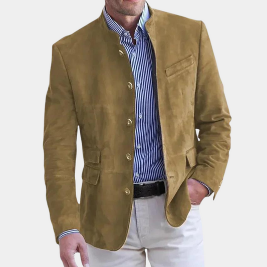 Herrenjacke | Business Casual | Einreihig | Blazerjacke | Herrenblazer-Braun-S-Chaps Herrenmode