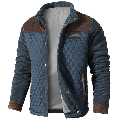 Herrenjacke - Button-Up - Herbst - Steppjacke - Winterjacke-Kaffee und Blau-M-Chaps Herrenmode