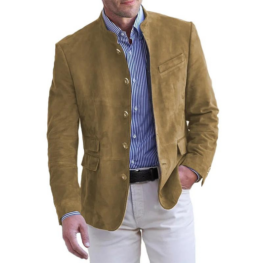 Herrenjacke – Klassische, Einreihige Herbstjacke mit Taschen-Khaki-M-Chaps Herrenmode