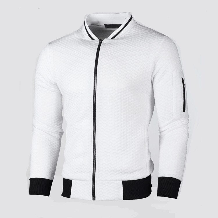 Herrenjacke – Langarm – Waffelmuster – Reißverschlusshemd – Reißverschluss-Sweatshirt-Chaps Herrenmode