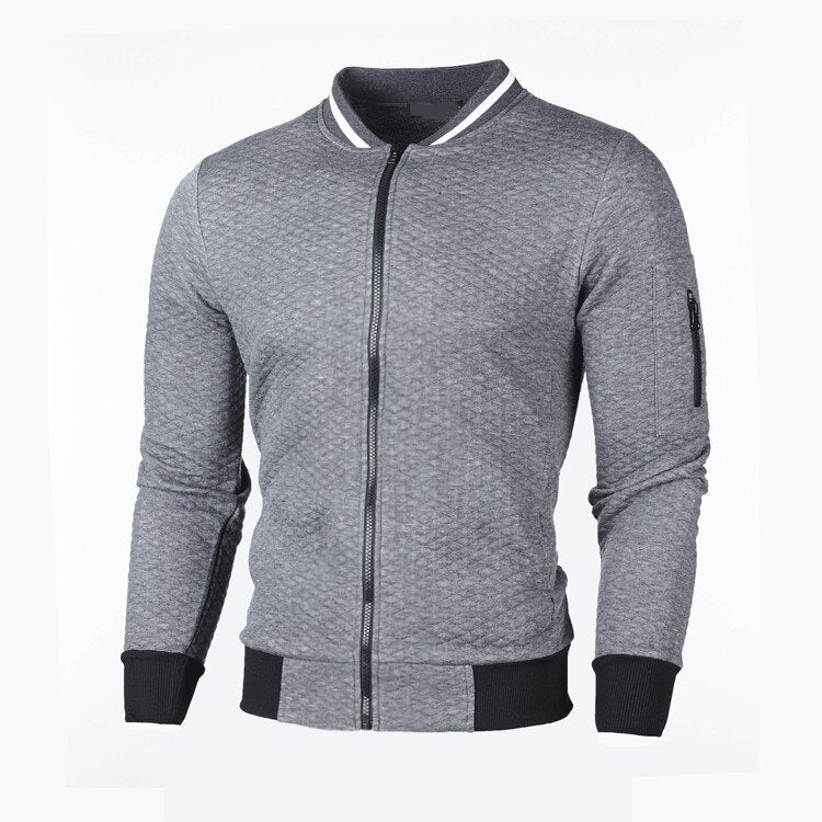 Herrenjacke – Langarm – Waffelmuster – Reißverschlusshemd – Reißverschluss-Sweatshirt-Chaps Herrenmode