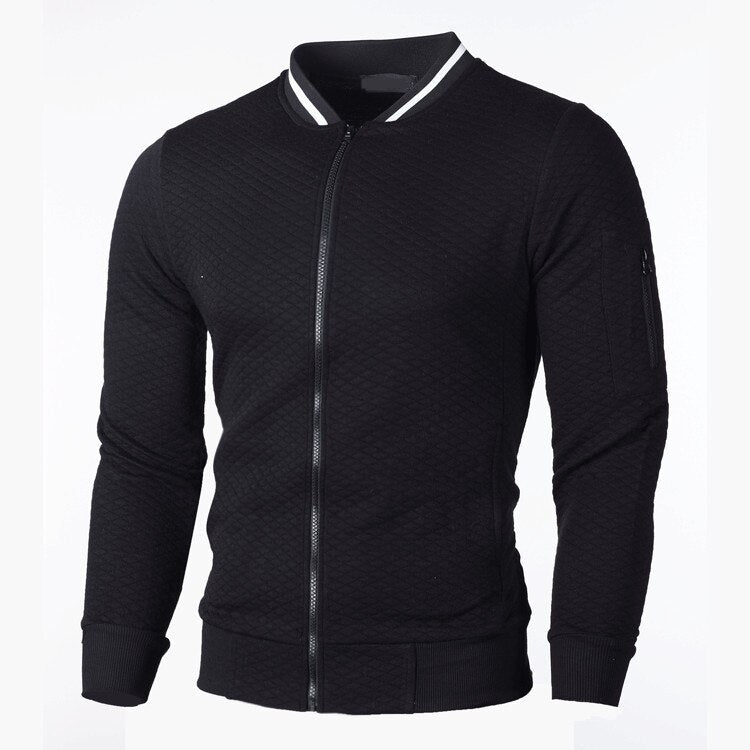 Herrenjacke – Langarm – Waffelmuster – Reißverschlusshemd – Reißverschluss-Sweatshirt-Chaps Herrenmode
