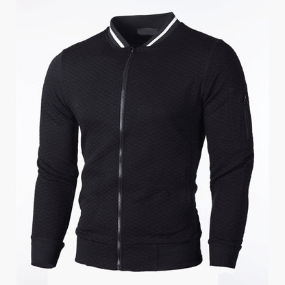 Herrenjacke – Langarm – Waffelmuster – Reißverschlusshemd – Reißverschluss-Sweatshirt-Chaps Herrenmode