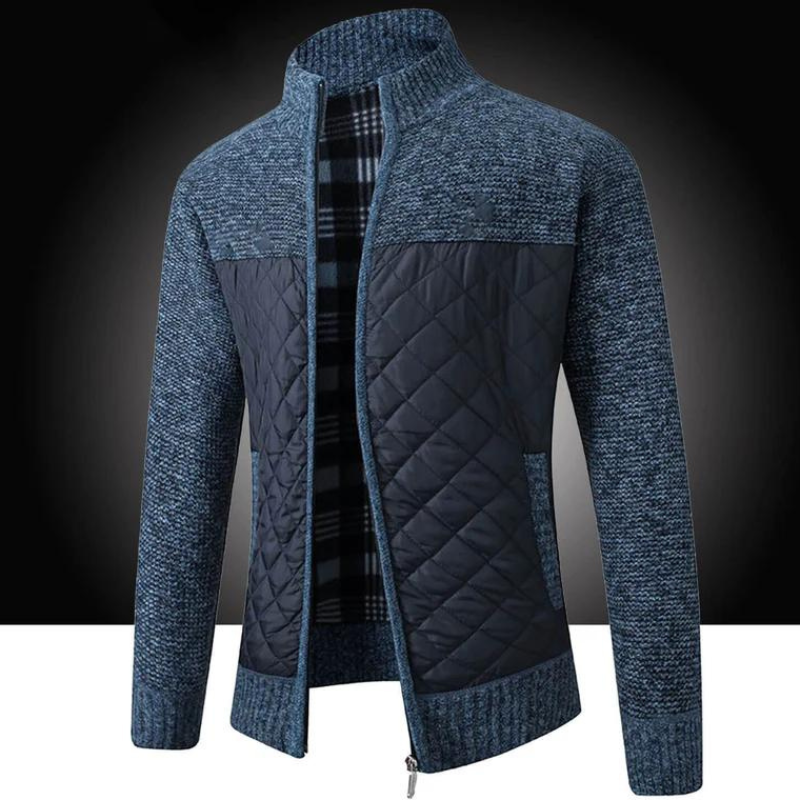 Herrenjacke | Reißverschluss | Leichtgewicht | Steppjacke | Herbstjacke-Blau-M-Chaps Herrenmode
