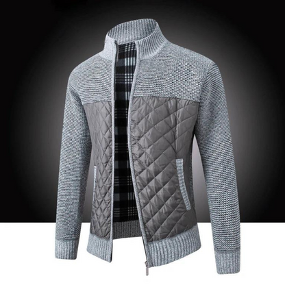 Herrenjacke | Reißverschluss | Leichtgewicht | Steppjacke | Herbstjacke-Hellgrau-M-Chaps Herrenmode