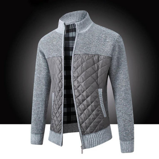 Herrenjacke | Reißverschluss | Leichtgewicht | Steppjacke | Herbstjacke-Hellgrau-M-Chaps Herrenmode