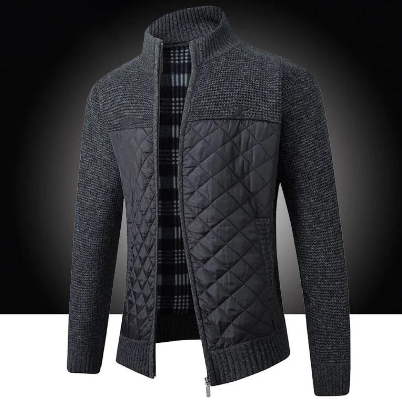 Herrenjacke | Reißverschluss | Leichtgewicht | Steppjacke | Herbstjacke-Schwarz-M-Chaps Herrenmode