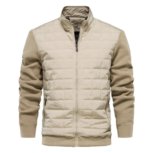 Herrenjacke | Zip-Up | Stehkragen | Steppjacke | Bomberjacke-Beige-S-Chaps Herrenmode