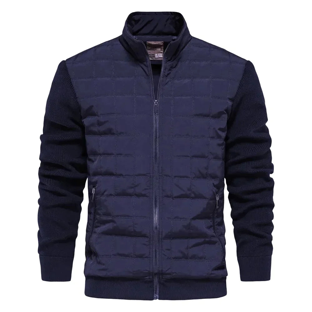 Herrenjacke | Zip-Up | Stehkragen | Steppjacke | Bomberjacke-Blau-S-Chaps Herrenmode