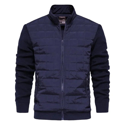 Herrenjacke | Zip-Up | Stehkragen | Steppjacke | Bomberjacke-Blau-S-Chaps Herrenmode
