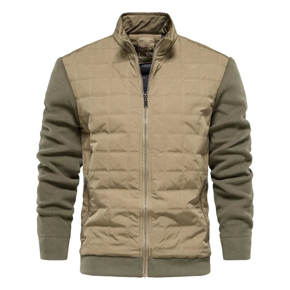 Herrenjacke | Zip-Up | Stehkragen | Steppjacke | Bomberjacke-Khaki-S-Chaps Herrenmode