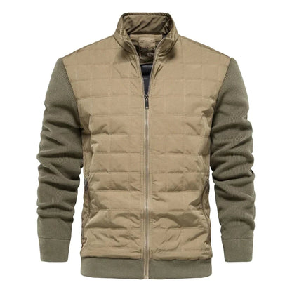 Herrenjacke | Zip-Up | Stehkragen | Steppjacke | Bomberjacke-Khaki-S-Chaps Herrenmode