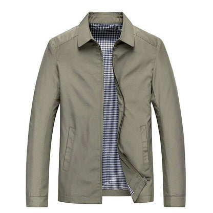Herrenjacke – mit Reißverschluss – leicht – Harrington-Jacke – winddicht-Beige-M-Chaps Herrenmode