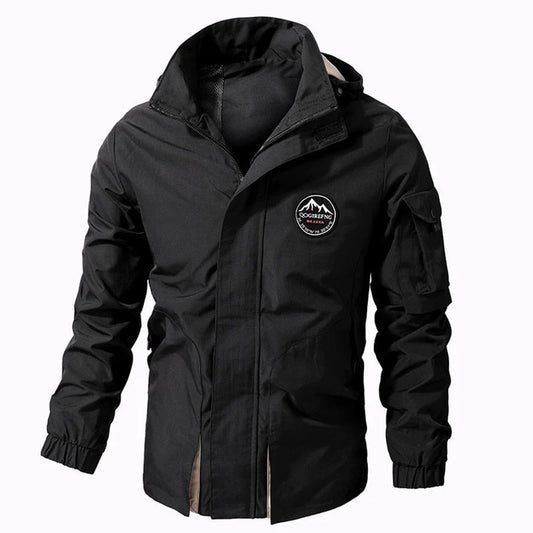 Herrenjacke – wasserdicht – mit Kapuze – Outdoorjacke – Windjacke-Schwarz-S-Chaps Herrenmode