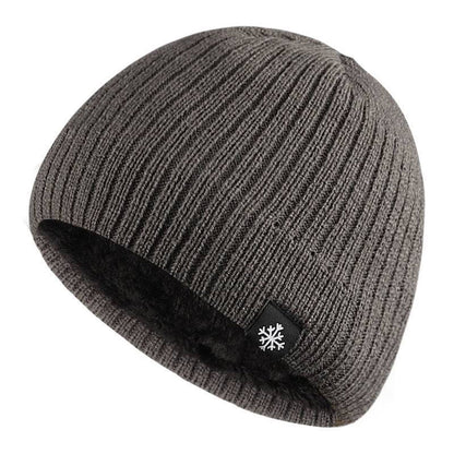 Herrenmütze - Warm - Fleece gefüttert - Strickmütze - Wintermütze-Dunkelgrau-Chaps Herrenmode