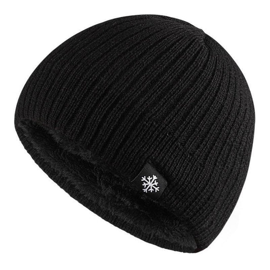 Herrenmütze - Warm - Fleece gefüttert - Strickmütze - Wintermütze-Schwarz-Chaps Herrenmode