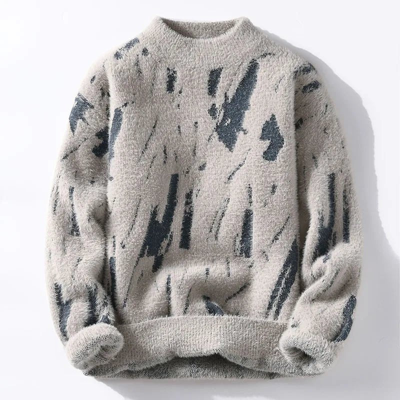 Herrenpullover | Flauschig | Warm | Strickpullover | Herren-Winterpullover-Hellgrau-S-Chaps Herrenmode