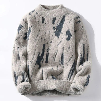 Herrenpullover | Flauschig | Warm | Strickpullover | Herren-Winterpullover-Hellgrau-S-Chaps Herrenmode
