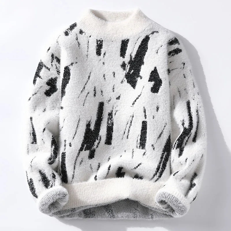 Herrenpullover | Flauschig | Warm | Strickpullover | Herren-Winterpullover-Weiß-S-Chaps Herrenmode