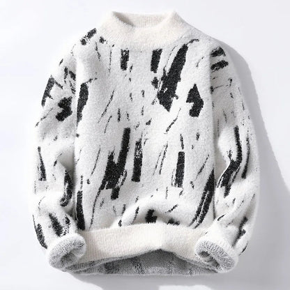 Herrenpullover | Flauschig | Warm | Strickpullover | Herren-Winterpullover-Weiß-S-Chaps Herrenmode
