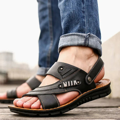 Herrensandalen - Ergonomisch - Slip-On - Orthopädische Schuhe - Wandersandalen-Black-36-Chaps Herrenmode