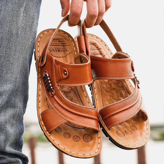 Herrensandalen - Ergonomisch - Slip-On - Orthopädische Schuhe - Wandersandalen-Light brown-36-Chaps Herrenmode