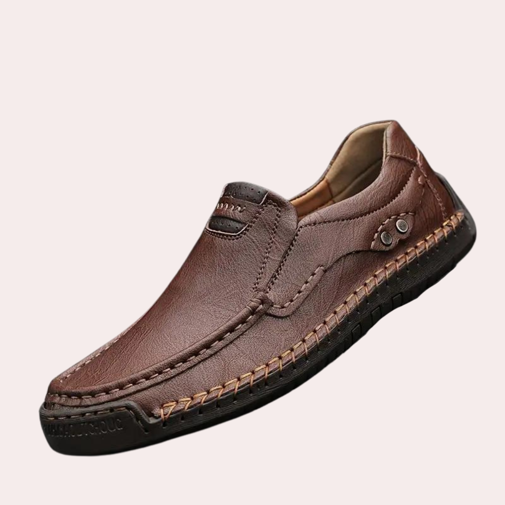 Herrenschuhe – Leder – Slipper – Loafer – Freizeitschuhe-Dunkelbraun-39-Chaps Herrenmode