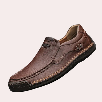 Herrenschuhe – Leder – Slipper – Loafer – Freizeitschuhe-Dunkelbraun-39-Chaps Herrenmode