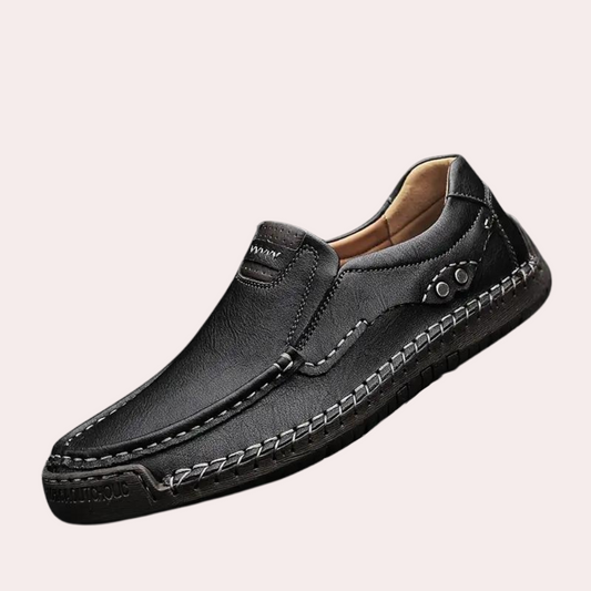 Herrenschuhe – Leder – Slipper – Loafer – Freizeitschuhe-Schwarz-39-Chaps Herrenmode