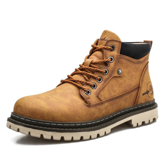 Herrenstiefel | Rutschfest | Schnürstiefel | Stiefeletten | Arbeitsstiefel-Braun-38-Chaps Herrenmode