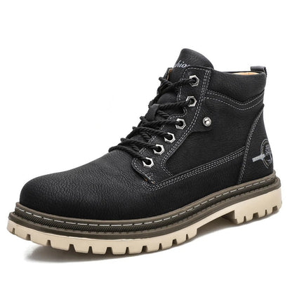 Herrenstiefel | Rutschfest | Schnürstiefel | Stiefeletten | Arbeitsstiefel-Schwarz-38-Chaps Herrenmode
