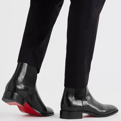 Herrenstiefel | Spitz Zulaufend | Kunstleder | Slip-On-Stiefel | Stiefeletten-Chaps Herrenmode