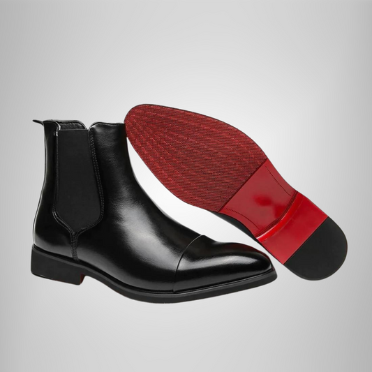 Herrenstiefel | Spitz Zulaufend | Kunstleder | Slip-On-Stiefel | Stiefeletten-Schwarz-38-Chaps Herrenmode