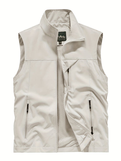 Herrenweste | Ärmellos | Leichtgewichtig | Outdoorweste | Herrenweste-Beige-XS-Chaps Herrenmode
