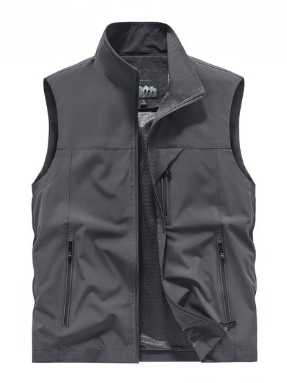 Herrenweste | Ärmellos | Leichtgewichtig | Outdoorweste | Herrenweste-Grau-XS-Chaps Herrenmode