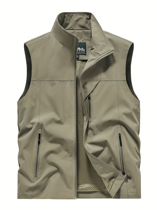 Herrenweste | Ärmellos | Leichtgewichtig | Outdoorweste | Herrenweste-Khaki-XS-Chaps Herrenmode