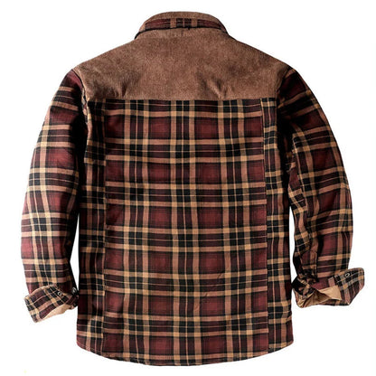 Holzfällerhemd für Herren | Karo | mit Knöpfen | Fleece-Holzfällerjacke | Holzfällerjacke-Chaps Herrenmode