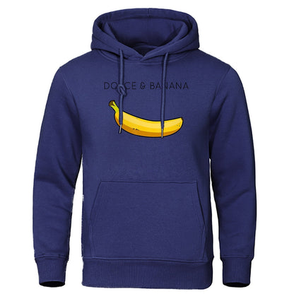 Hoodie - Bananendruck - Kängurutasche - Pullover Hoodie - Herren Hoodies-Dunkelblau-S-Chaps Herrenmode