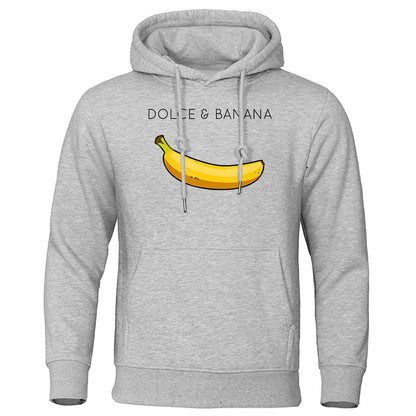 Hoodie - Bananendruck - Kängurutasche - Pullover Hoodie - Herren Hoodies-Grau-S-Chaps Herrenmode