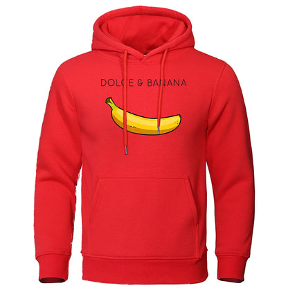 Hoodie - Bananendruck - Kängurutasche - Pullover Hoodie - Herren Hoodies-Rot-S-Chaps Herrenmode