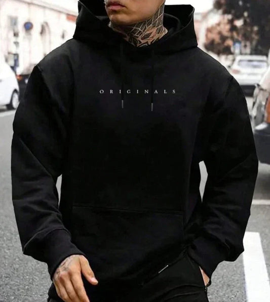Hoodie - Gemütlicher Pullover Hoodie mit Tasche für Männer-Schwarz-XS-Chaps Herrenmode
