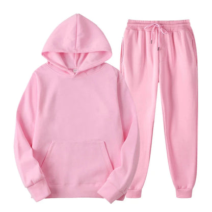 Hoodie Jogger Set - Kordelzug - Zweiteilig - Sweatsuit - Herrenbekleidung-Rosa-S-Chaps Herrenmode