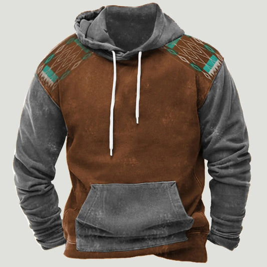 Hoodie | Kordelzug | Tasche | Pullover Hoodie | Herrenbekleidung-Schokoladenbraun-XS-Chaps Herrenmode