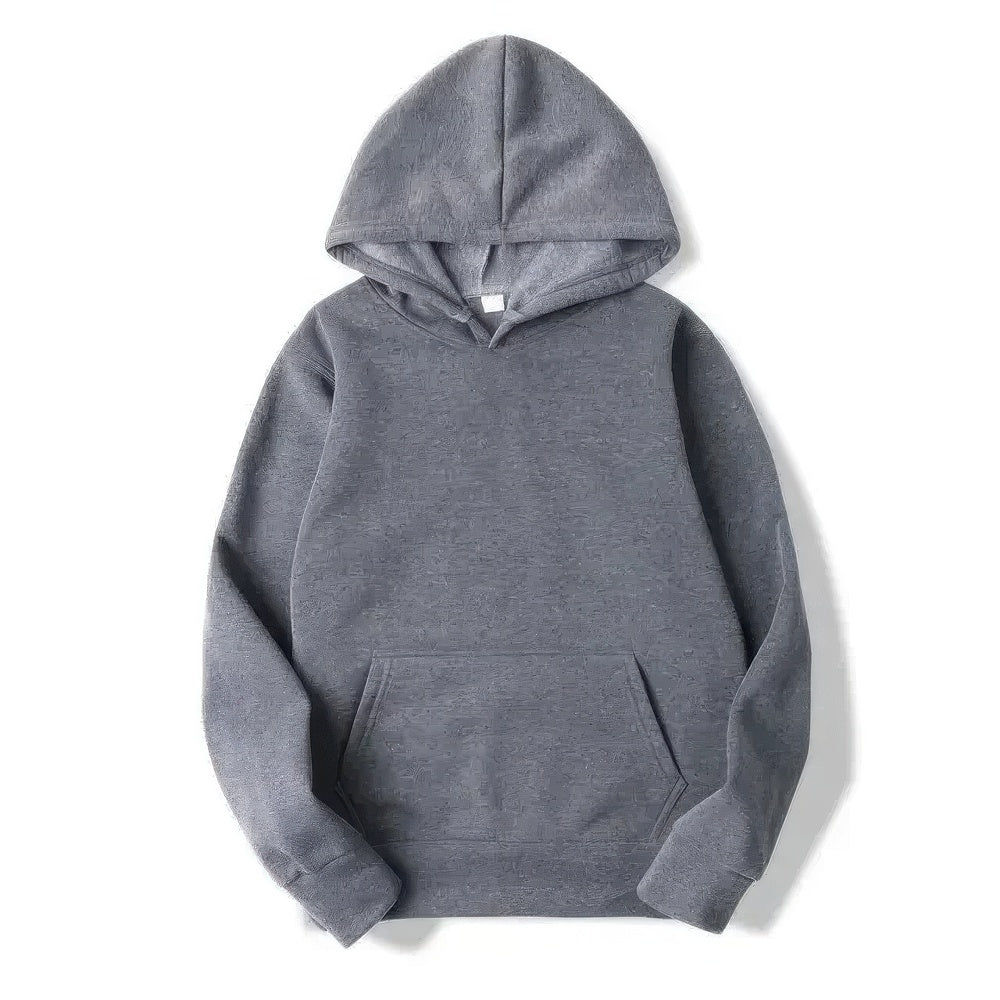 Hoodie – Warmer Pullover mit Kängurutasche für Männer und Frauen-Dunkelgrau-S-Chaps Herrenmode